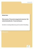 Mezzanine Finanzierungsinstrumente Fur Mittelstandische Unternehmen 3838692462 Book Cover