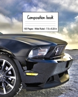 Composition Book: Cool Black Sports Car Wide-Ruled School Exercise & Writing Book. 1687640513 Book Cover
