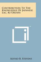 Contribution To The Knowledge Of Japanese Lac 1015951104 Book Cover
