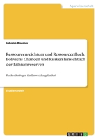 Ressourcenreichtum und Ressourcenfluch. Boliviens Chancen und Risiken hinsichtlich der Lithiumreserven: Fluch oder Segen für Entwicklungsländer? 3346785920 Book Cover