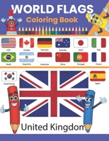World Flags Coloring Book: World Flags Coloring Book For Kids And Adults All countries capitals and flags of the world A guide to flags from arou B08W7392BM Book Cover