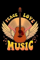 Peace Love Music: Cute Peace Love Music Hippie Hipster Festival Blank Composition Notebook for Journaling & Writing (120 Lined Pages, 6 x 9) 1704115264 Book Cover