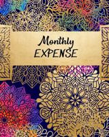 Monthly Expense: Colorful Navy Purple Gold Pink Mandala Design Cover (8 x 10 inches) 102 pages Monthly Expense Tracker 1686046731 Book Cover