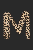 M: small lined leopard print notebook;  monogrammed gifts for her 1672889251 Book Cover