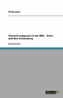 Verrechnungspreise in der BWL - Arten und ihre Anwendung 3638922677 Book Cover