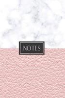Notes: Circle the Date Journal with Ruled Pages for Work or School White Marble and Faux Pink Leather 1099594219 Book Cover