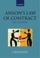 Anson's Law of Contract 0198765762 Book Cover