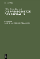 Das Preßrecht Bulgariens 3112455592 Book Cover