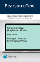 Pearson Etext College Algebra: Graphs and Models -- Access Card 0136847080 Book Cover