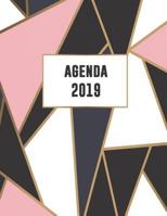 Agenda 2019: Élégant et Pratique| Mosaïque en Or Rose Noir Blanc | Agenda organiseur pour ton quotidien | 52 Semaines | Janvier à Décembre 2019 (Agenda semainier) 1795036710 Book Cover