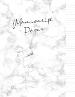 Manuscript paper: wide staff music paper notebook | 8.5x11 | 120 pages | 8 staves per page | easy to write on | ivory white marble design | perfect for students, musicians and composers 1696188563 Book Cover