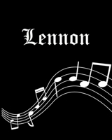 Lennon: Sheet Music Note Manuscript Notebook Paper - Personalized Custom First Name Cover - Musician Composer Instrument Composition Book - 12 Staves a Page Staff Line Notepad & Notation Guide - Creat 1702667057 Book Cover