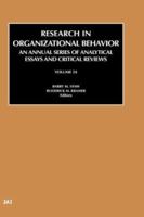 Research in Organizational Behaviour, Volume 24 0762308788 Book Cover