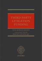 Third Party Litigation Funding 0198715927 Book Cover