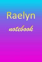 Raelyn: Blank Notebook Wide Ruled Lined Paper Notepad Writing Pad Practice Journal Custom Personalized First Name Initial R Blue Purple Gold Taking Class Notes, Homework, Studying School Homeschool &  1670879690 Book Cover