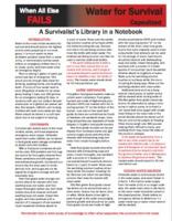 Water for Survival Capsulized, A Survivalist's Library in a Notebook: The sheet provides instructions for locating, purifying, and storing drinkable water for use in an emergency. 0998406716 Book Cover