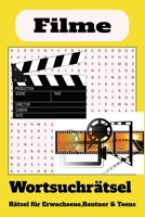 Wortsuchrätsel zum Thema Filme:: Wortsuchrätsel mit leicht lesbaren Druck zum Thema Filme, 15,24 x 22,86 cm, 110 Seiten | 50+ Rätsel ... Geschenk für Ferien, Feiertage und Freizeit (German Edition) B0DRDDC5QS Book Cover