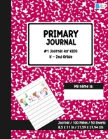 Primary Story Journal: Dotted Midline and Picture Space - Red Marble Design- Grades K-2 School Exercise Book - Draw and Write 100 Story Pages - ( Kids Composition Note books ) - Durable Soft Cover - H 0743564901 Book Cover