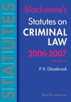 Blackstone's Statutes on Criminal Law 2006-2007 (Blackstone's Statute Book Series) 0199288151 Book Cover