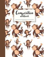 Composition Notebook: Wide Ruled Cute Doodle Monkey Notebook For Kids and Notebook For School 1074109880 Book Cover