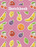 Sketchbook: 8.5 x 11 Notebook for Creative Drawing and Sketching Activities with Cartoon Fruits Themed Cover Design 1710134550 Book Cover