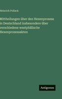 Mittheilungen über den Hexenprozess in Deutschland insbesondere über verschiedene westphälische Hexenprozessakten 3563966397 Book Cover