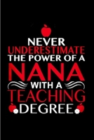 Never underestimate the power of a nana with a teaching degree: Tutor Notebook journal Diary Cute funny humorous blank lined notebook Gift for student school college ruled graduation gift ... job work 1677362030 Book Cover