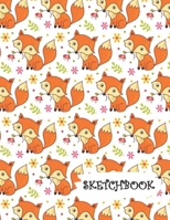 Sketchbook: Fox with Flowers Fun Framed Drawing Paper Notebook 1691049344 Book Cover