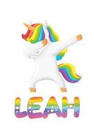 Leah: Leah Journal Notebook Dabbing Unicorn Rainbow 1079593411 Book Cover