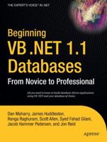 Beginning VB .NET 1.1 Databases: From Novice to Professional 1590593588 Book Cover