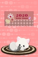 2020 Weekly Planner: Cat on a Rug Pink Cover Agenda with 12 Months Calendar 1704118662 Book Cover