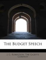 The Budget Speech 101030562X Book Cover