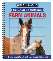 Brain Games - Sticker by Number: Farm Animals (Square Stickers): Create Beautiful Art With Easy to Use Sticker Fun! 164558173X Book Cover