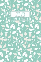 2020 Daily Diary: A5 Full Day on a Page to View DO1P Planner Lined Writing Journal Sea Blue Green Pale Teal Leaves Vines Pattern 1706708777 Book Cover