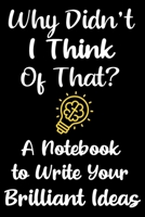 Why Didn't I Think of That?: A Black Notebook for Capturing Brilliant Ideas: Blue Handy-sized Note Taking Tool for Authors 1678988308 Book Cover