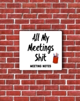 All My Meetings Shit Meeting Notes: For Taking Minutes at Business Meetings Action/ Agenda Notebook Book 1707089981 Book Cover