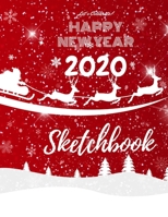 Let's celebrate Happy New Year 2020 Sketchbook: Christmas and New Year gift in blank page journal , notebook for best friends , lover , family , ... inches in white Santa Claus on red cover 1678749796 Book Cover