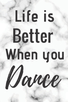 Life Is Better When You Dance: Ballet journal BlackBallet Ruled lined White Notebook Cover Logbook page 6x9 inches, 122 pages Perfect to write notes about Dancing lessons Gifts for Toddler Girls Girl, 1711992992 Book Cover