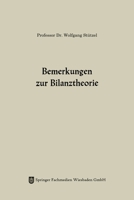 Bemerkungen zur Bilanztheorie 3663127575 Book Cover