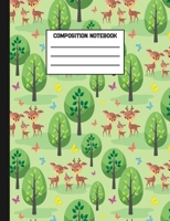 Composition Notebook: Pretty Deer Animal Family Wide Ruled Paper Blank Lined Journal 1661578047 Book Cover