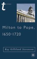 Milton To Pope, 1650 - 1720 (Transitions) 0333696123 Book Cover