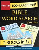 Funster 200+ Large Print Bible Word Search Puzzles - 2 Books in 1!: With a bible verse in every puzzle. null Book Cover