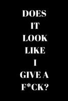 Does It Look Like I Give A F*ck?: A black, 6 x 9, blank, lined Journal/Notebook. Funny Adult Humour 1696176654 Book Cover