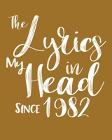 The Lyrics In My Head Since 1982  Notebook Birthday Gift: Blank Sheet Music Notebook / Journal Gift, 120 Pages, 5x8, Soft Cover, Matte Finish 1674347545 Book Cover