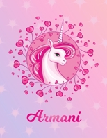 Armani: Armani Magical Unicorn Horse Large Blank Pre-K Primary Draw & Write Storybook Paper Personalized Letter A Initial Custom First Name Cover Story Book Drawing Writing Practice for Little Girl Us 1704325358 Book Cover
