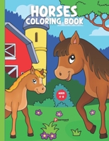 Horse Coloring Book For Kids Ages 4-8 :: 50 pages to color, and 50 further pages for them to copy or draw their own, and also write with handwriting ruled lines. null Book Cover