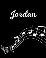 Jordan: Sheet Music Note Manuscript Notebook Paper - Personalized Custom First Name Initial J - Musician Composer Instrument Composition Book - 12 Staves a Page Staff Line Notepad Notation Guide - Cre 1703992261 Book Cover