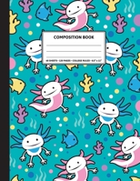 Composition Notebook: Cute Axolotl Aquatic Pattern. Blank Lined. 1089257074 Book Cover