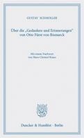 Über die "Gedanken und Erinnerungen" von Otto Fürst von Bismarck: Mit einem Nachwort von Hans-Christof Kraus 3428135261 Book Cover