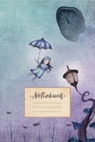 Notizbuch: blanko, DIN A5 Format, 100 leere Seiten mit Rahmen, wei�es Papier, gl�nzendes Softcover f�r hochwertiges Design Malbuch - Skizzenheft - Zeichenbuch - �bungsheft Cover: Fliegendes M�dchen Re 1692780700 Book Cover